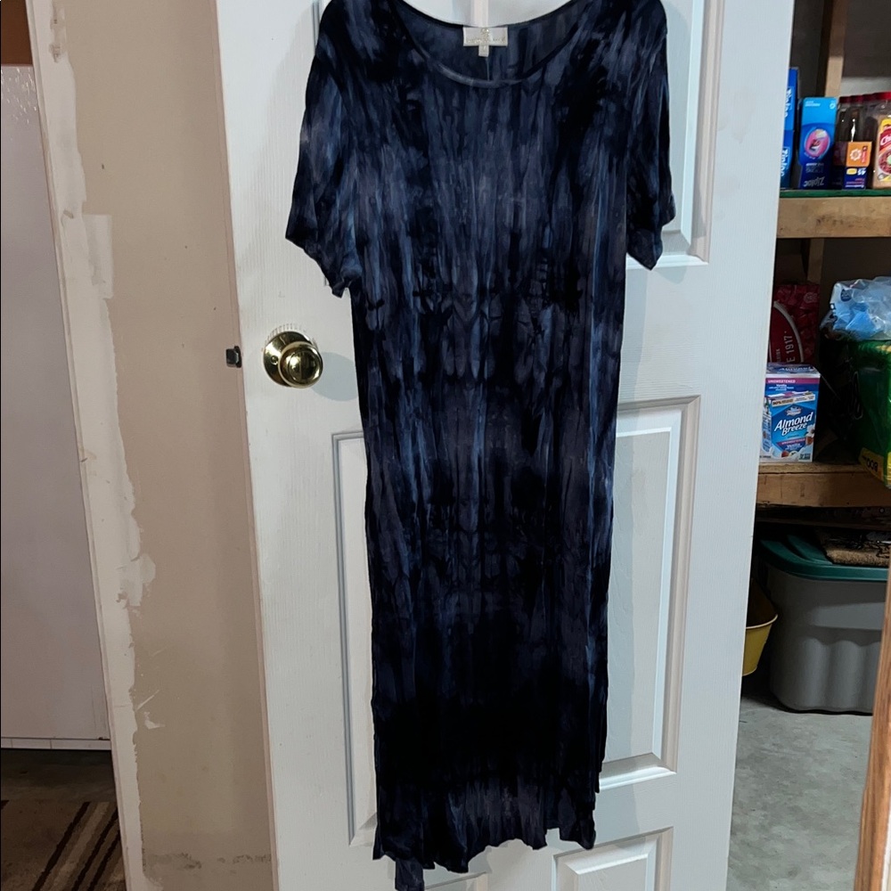 Simply Southern Navy Tie-Dye Midi Dress